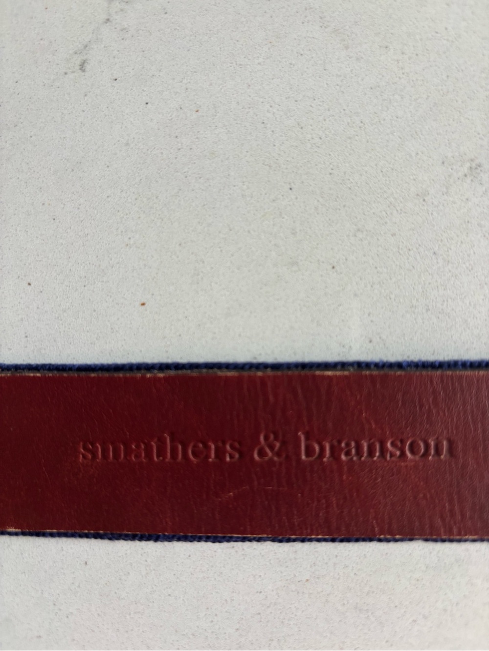 Smathers & Branson Navy Blue Tennis Needlepoint Belt With Brown Leather - Picture 7 of 8